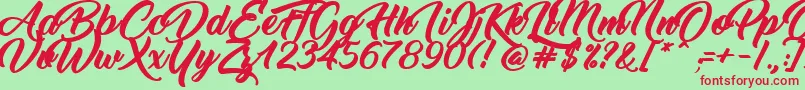 ThinkingOfBetty Font – Red Fonts on Green Background