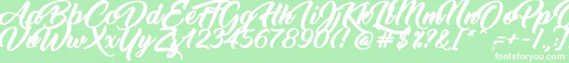 ThinkingOfBetty Font – White Fonts on Green Background