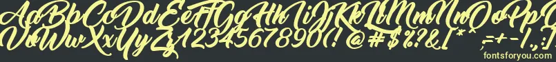 ThinkingOfBetty Font – Yellow Fonts on Black Background