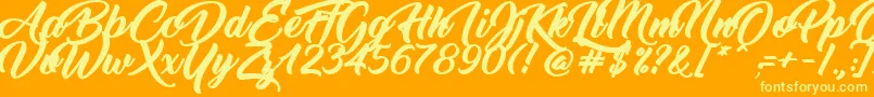ThinkingOfBetty Font – Yellow Fonts on Orange Background