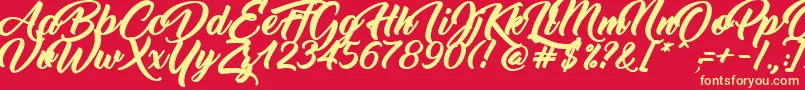 ThinkingOfBetty Font – Yellow Fonts on Red Background