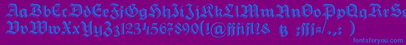 HermannGotisch Font – Blue Fonts on Purple Background