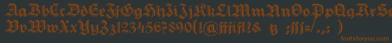 HermannGotisch Font – Brown Fonts on Black Background