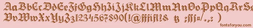 HermannGotisch-Schriftart – Braune Schriften auf rosa Hintergrund