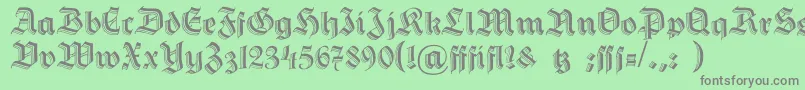 フォントHermannGotisch – 緑の背景に灰色の文字