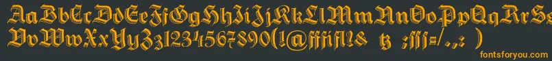 フォントHermannGotisch – 黒い背景にオレンジの文字