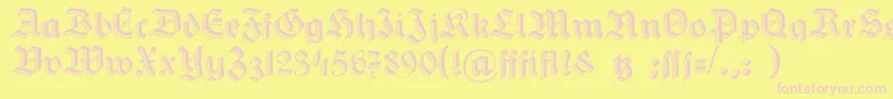 HermannGotisch-Schriftart – Rosa Schriften auf gelbem Hintergrund