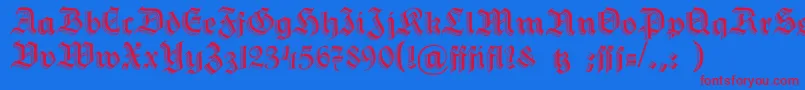 HermannGotisch Font – Red Fonts on Blue Background