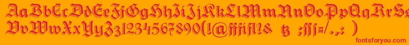 HermannGotisch Font – Red Fonts on Orange Background