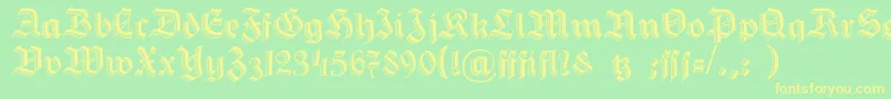 HermannGotisch Font – Yellow Fonts on Green Background