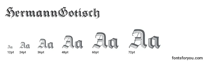 Größen der Schriftart HermannGotisch (80520)