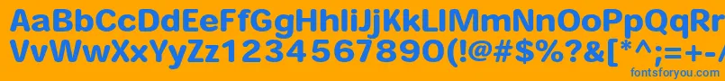 フォントHeiseimarugostdW8 – オレンジの背景に青い文字