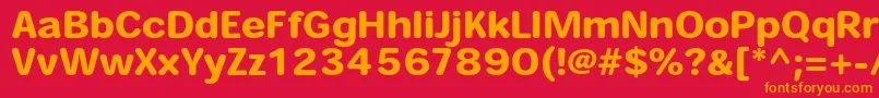 フォントHeiseimarugostdW8 – 赤い背景にオレンジの文字