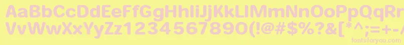 HeiseimarugostdW8 Font – Pink Fonts on Yellow Background