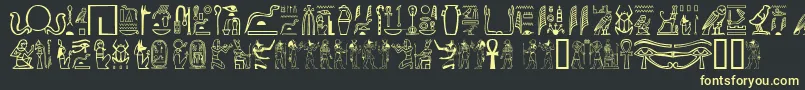 Gwglyptt Font – Yellow Fonts on Black Background