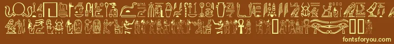 Gwglyptt Font – Yellow Fonts on Brown Background