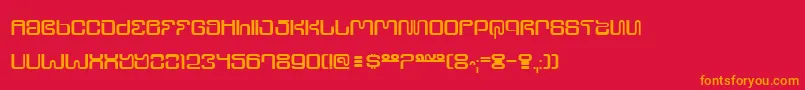 フォントUltrs – 赤い背景にオレンジの文字