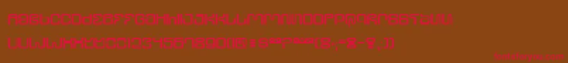 フォントUltrs – 赤い文字が茶色の背景にあります。