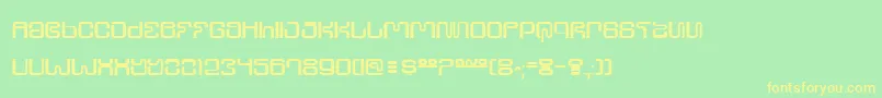 フォントUltrs – 黄色の文字が緑の背景にあります