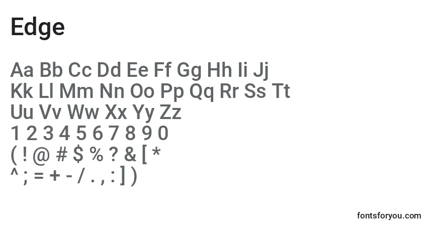 Шрифт Edge – алфавит, цифры, специальные символы