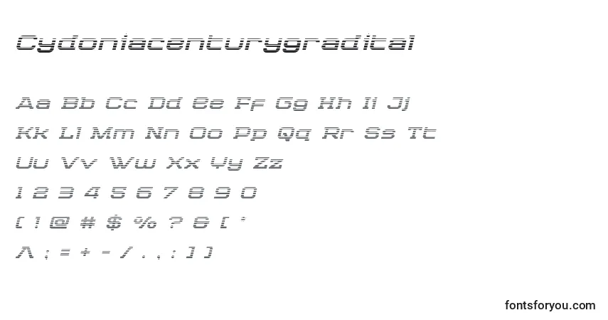 A fonte Cydoniacenturygradital – alfabeto, números, caracteres especiais