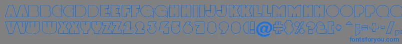 フォントAGrotootl – 灰色の背景に青い文字