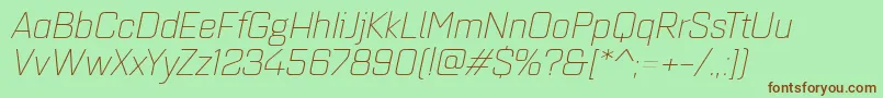 Quarcaextlightitalic Font – Brown Fonts on Green Background