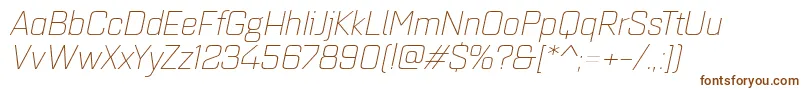 Quarcaextlightitalic Font – Brown Fonts on White Background