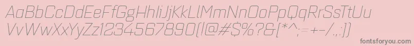 Quarcaextlightitalic Font – Gray Fonts on Pink Background
