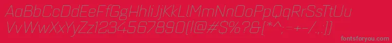 Quarcaextlightitalic Font – Gray Fonts on Red Background