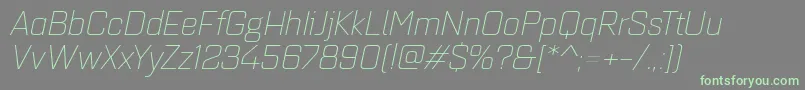 Quarcaextlightitalic Font – Green Fonts on Gray Background