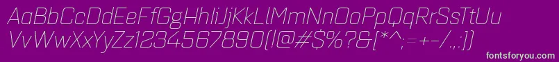 Quarcaextlightitalic Font – Green Fonts on Purple Background
