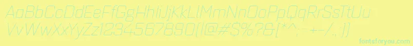 Quarcaextlightitalic Font – Green Fonts on Yellow Background