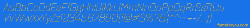 Quarcaextlightitalic Font – Orange Fonts on Blue Background