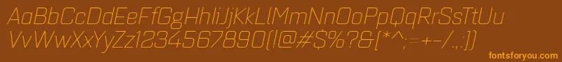 Quarcaextlightitalic Font – Orange Fonts on Brown Background