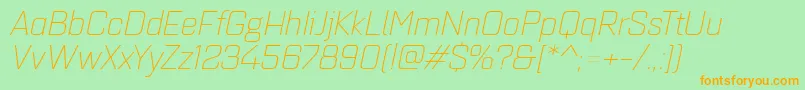 Quarcaextlightitalic Font – Orange Fonts on Green Background