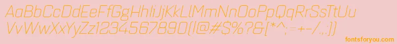 Quarcaextlightitalic Font – Orange Fonts on Pink Background