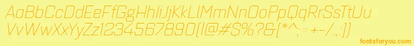 Quarcaextlightitalic Font – Orange Fonts on Yellow Background