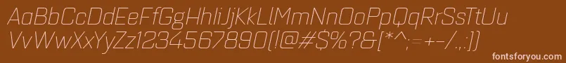 Quarcaextlightitalic Font – Pink Fonts on Brown Background