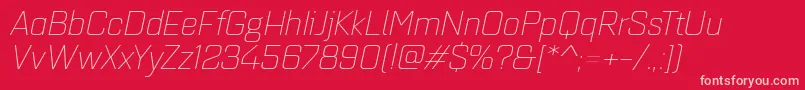 Quarcaextlightitalic Font – Pink Fonts on Red Background