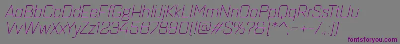 Quarcaextlightitalic Font – Purple Fonts on Gray Background