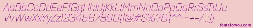 Quarcaextlightitalic Font – Purple Fonts on Pink Background