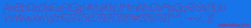 Quarcaextlightitalic Font – Red Fonts on Blue Background