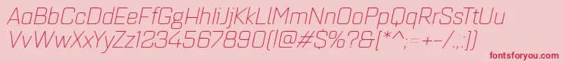 Quarcaextlightitalic Font – Red Fonts on Pink Background
