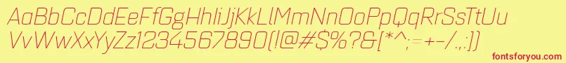 fuente Quarcaextlightitalic – Fuentes Rojas Sobre Fondo Amarillo