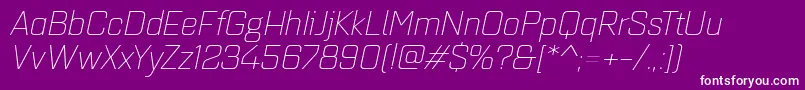 Quarcaextlightitalic Font – White Fonts on Purple Background