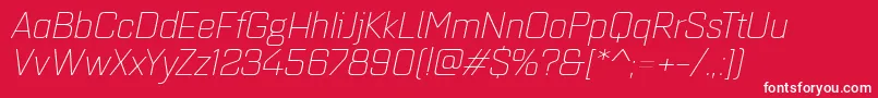 Quarcaextlightitalic Font – White Fonts on Red Background