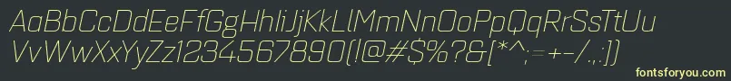 Quarcaextlightitalic Font – Yellow Fonts on Black Background