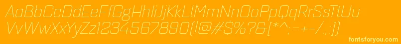 Quarcaextlightitalic Font – Yellow Fonts on Orange Background