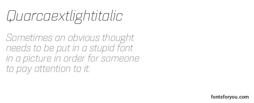 Quarcaextlightitalic Font